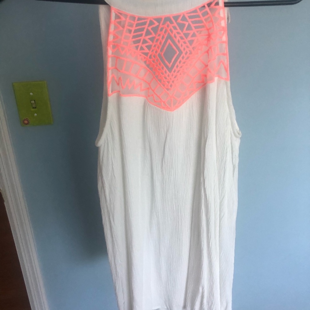 Orange and White mini dress